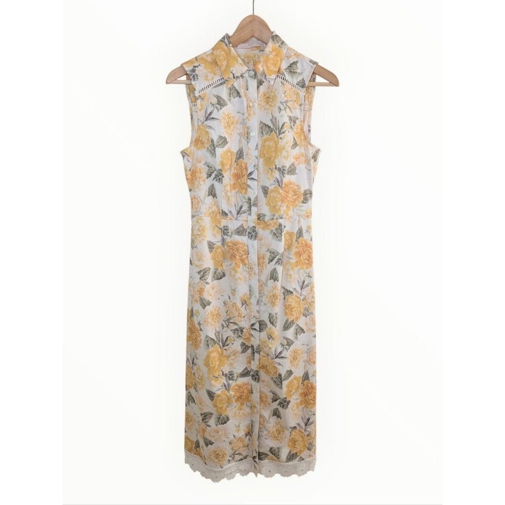 Rachel Parcell Womens Yellow Floral Print Midi Dress 4